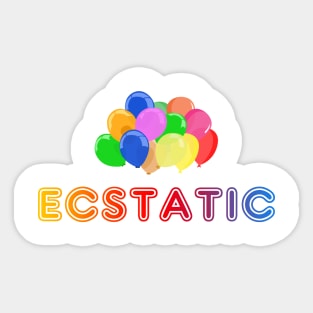 Ecstatic Colourful Ballons Sticker